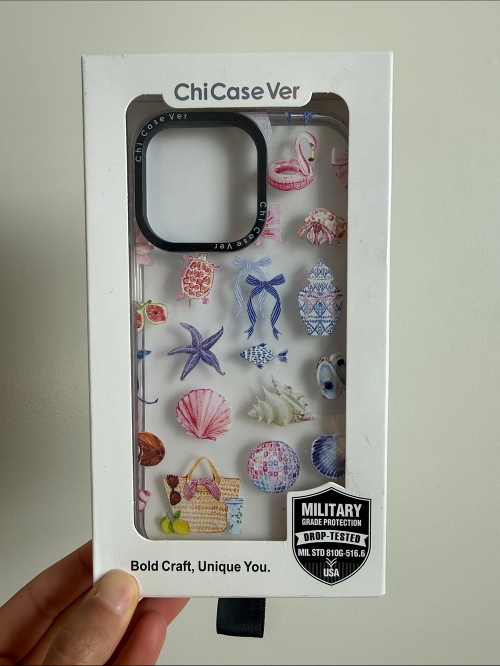 Chi Case Ver Sea Shell Pattern Clear iPhone 15 Pro Max Case NWT
